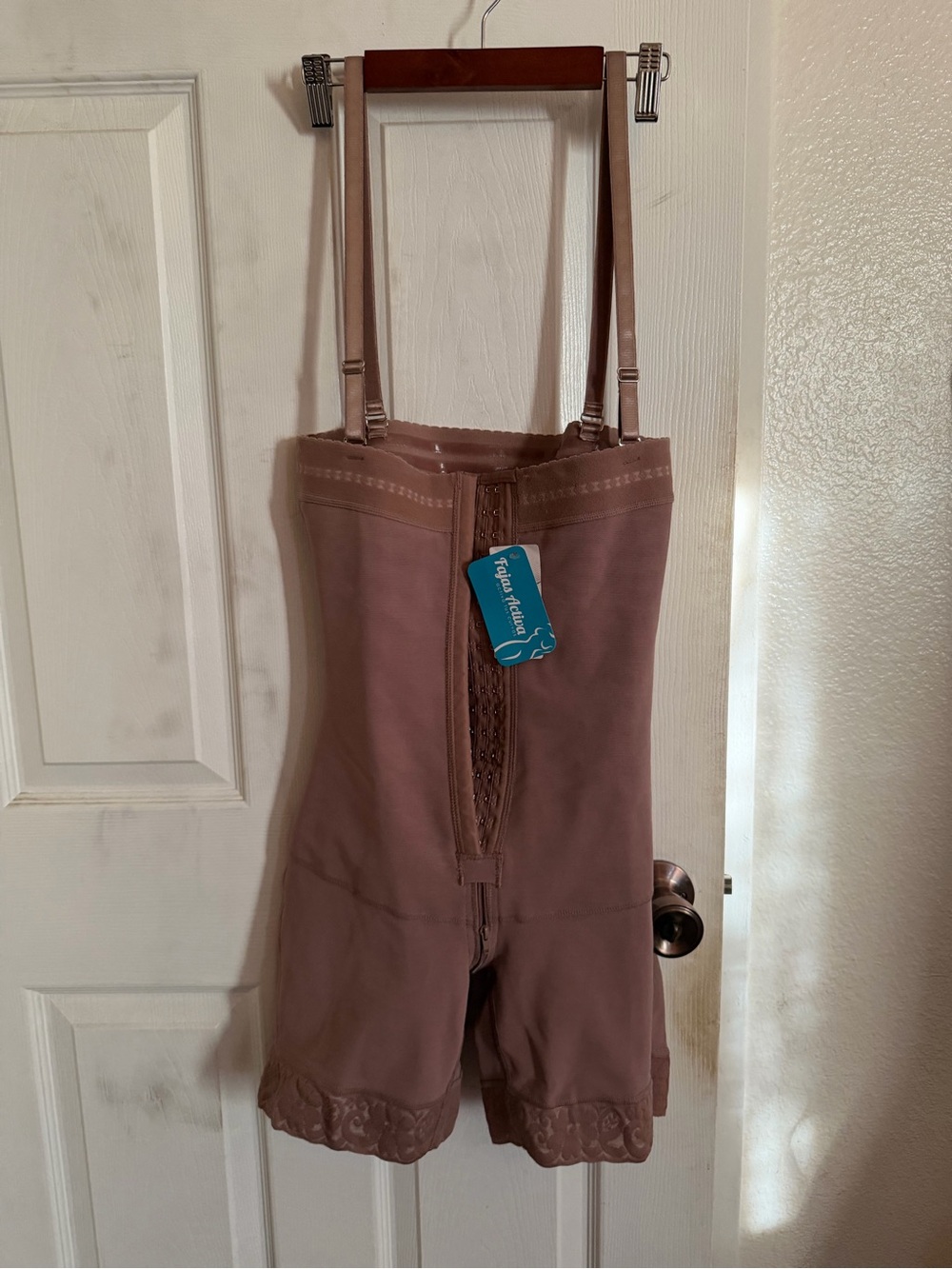 Mauve High-Waist Shaping Shorts with Straps